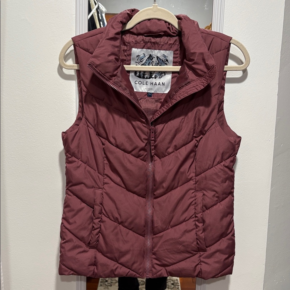 Cole Hane Women's Rose Taupe Puffer Vest